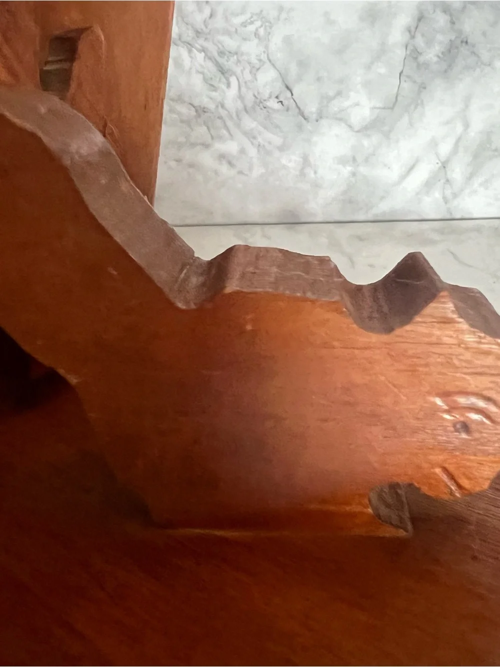 Handcrafted Brown Wooden Book Ends Leaf Accent